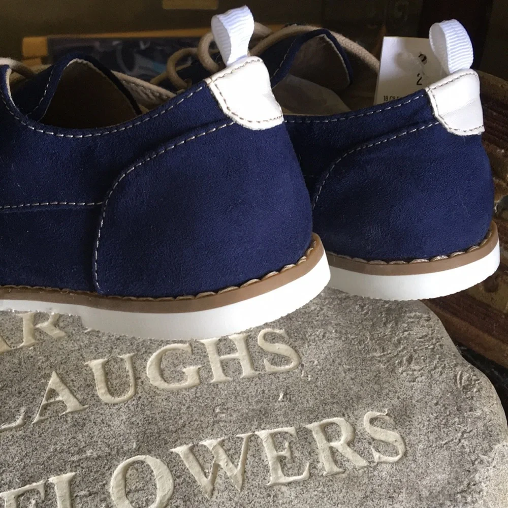 Kids Navy Blue SHOES Lace Up Dress Sneakers size 2